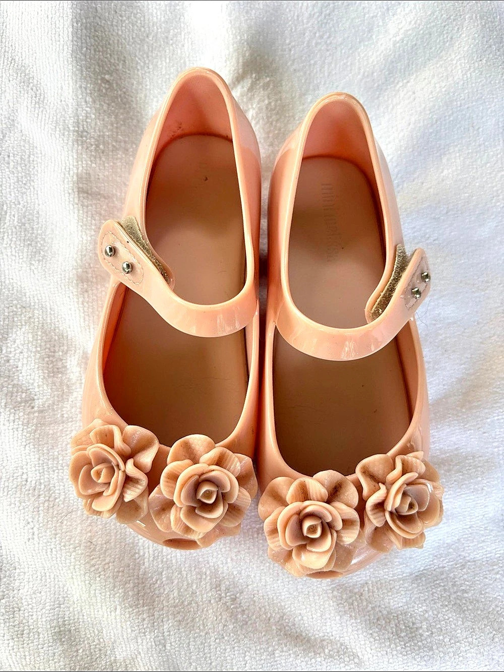mini melissa Ultragirl Flower / Sweet Mary Jane Jelly Flats Pink Girls US 10